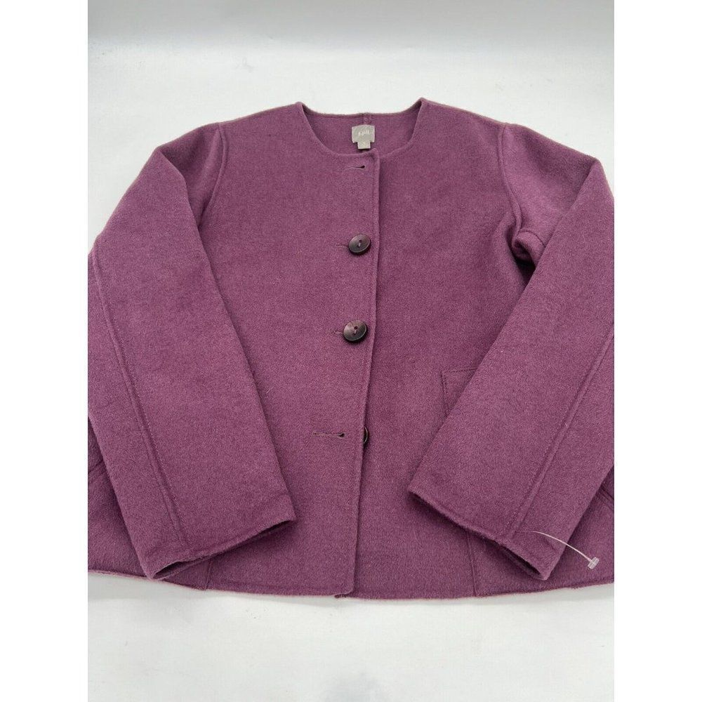 J Jill Women’s Wool Rabbit Hair Blend Button Up Jacket Sz MP